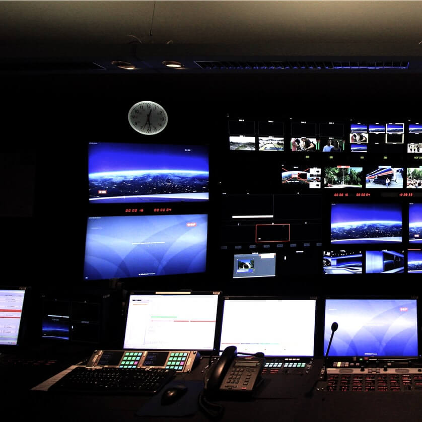 Central station video monitors.